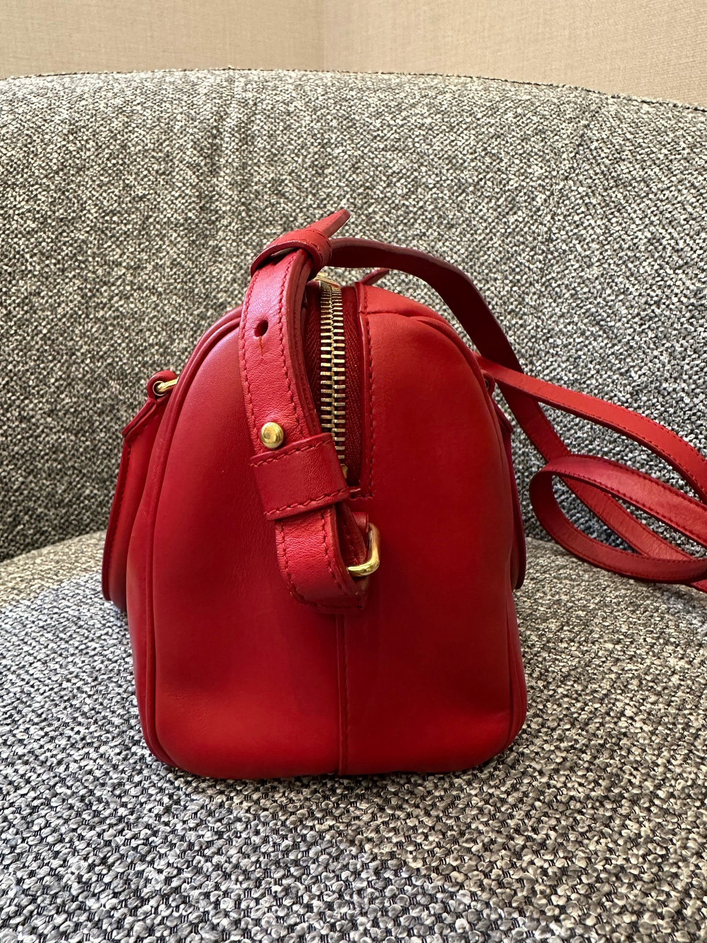 Yves Saint Laurent Baby Duffle Bag In Red Leather