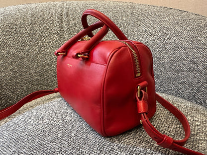 Yves Saint Laurent Baby Duffle Bag In Red Leather