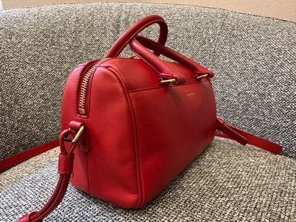 Yves Saint Laurent Baby Duffle Bag In Red Leather