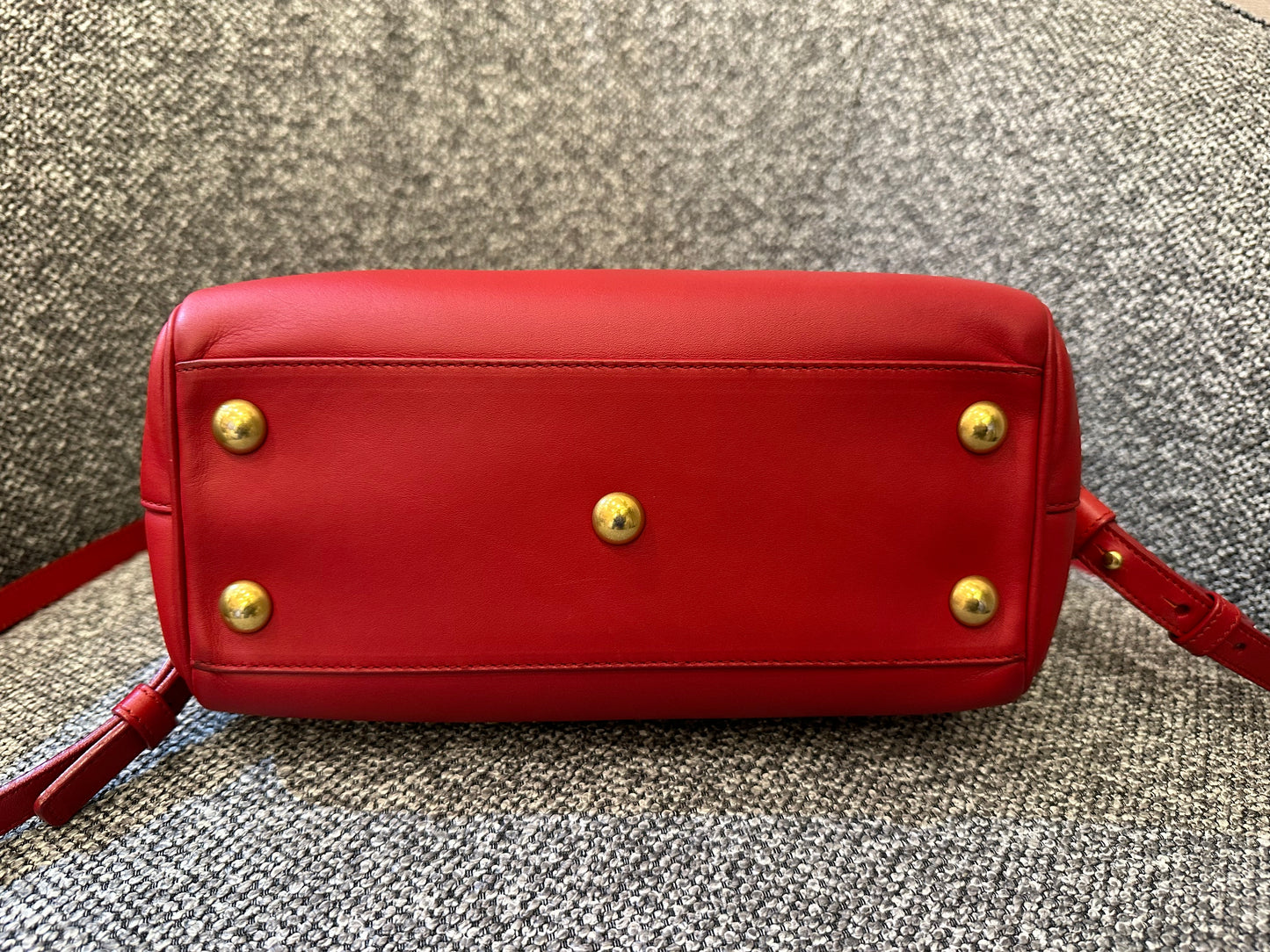 Yves Saint Laurent Baby Duffle Bag In Red Leather