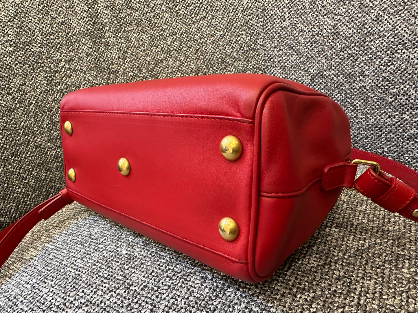 Yves Saint Laurent Baby Duffle Bag In Red Leather