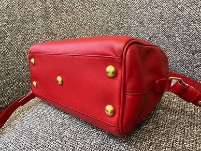 Yves Saint Laurent Baby Duffle Bag In Red Leather