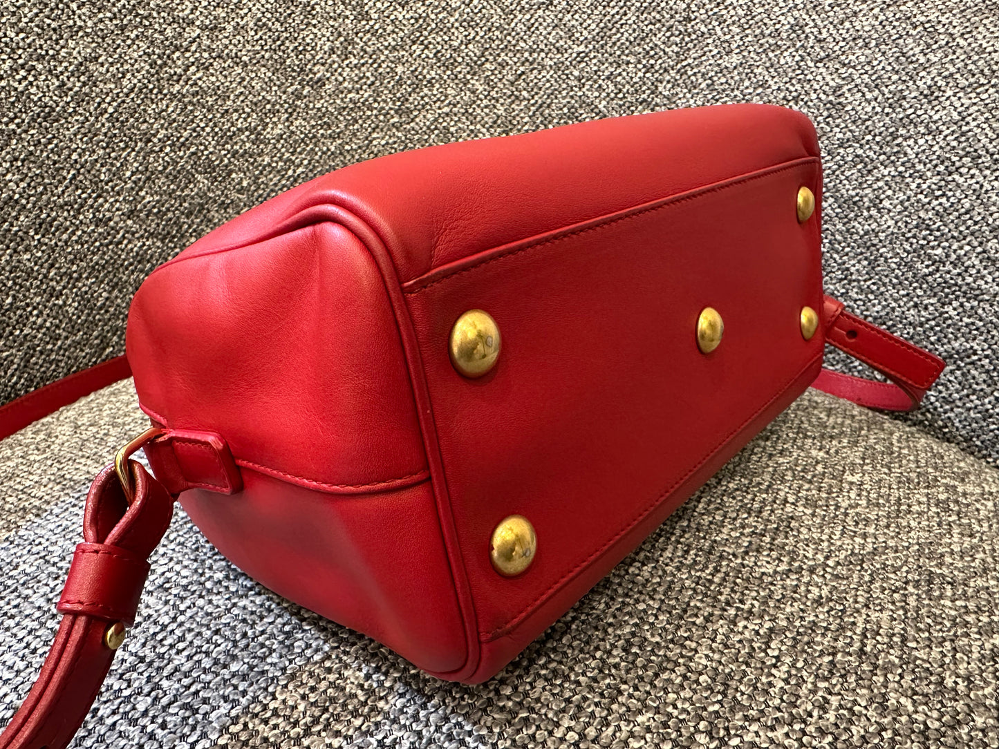 Yves Saint Laurent Baby Duffle Bag In Red Leather