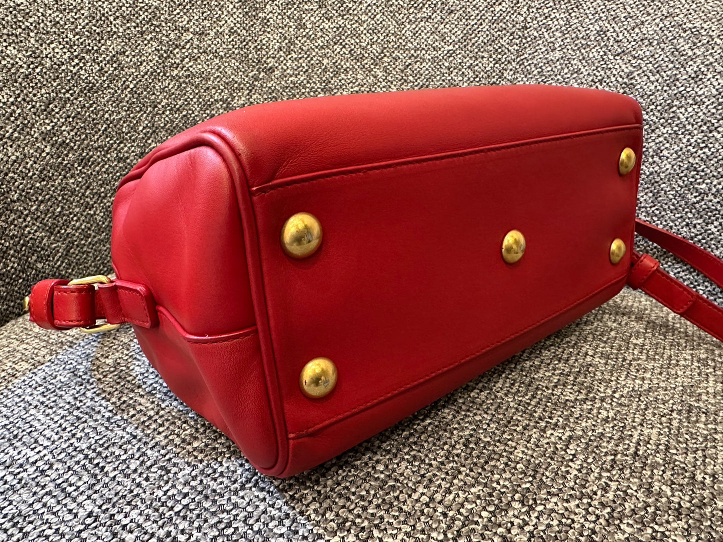 Yves Saint Laurent Baby Duffle Bag In Red Leather