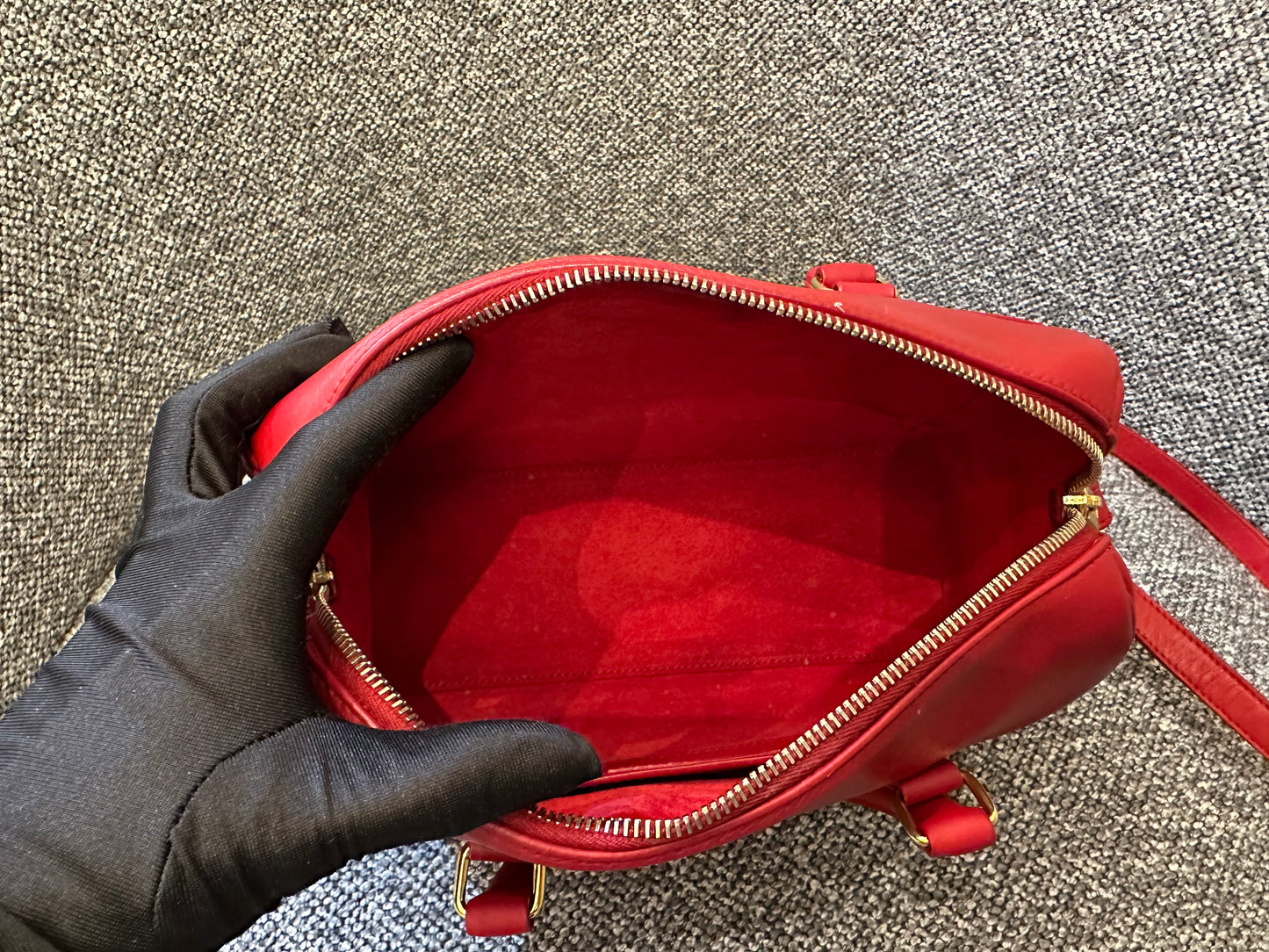 Yves Saint Laurent Baby Duffle Bag In Red Leather