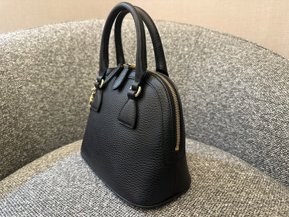 Gucci GG Charm Dome Satchel In Black Leather