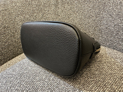 Gucci GG Charm Dome Satchel In Black Leather