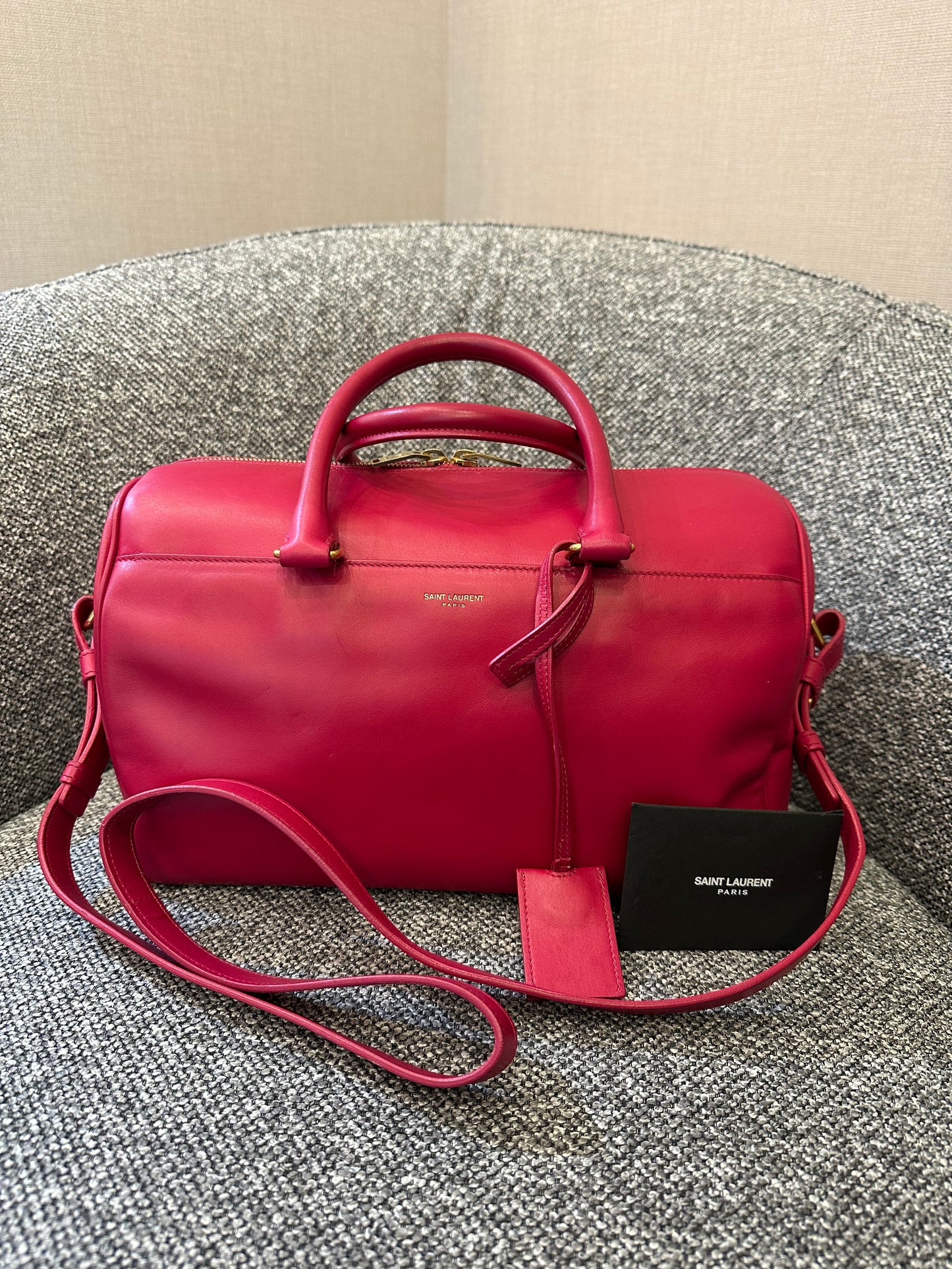 Yves Saint Laurent Duffle Bag In Hot Pink Leather