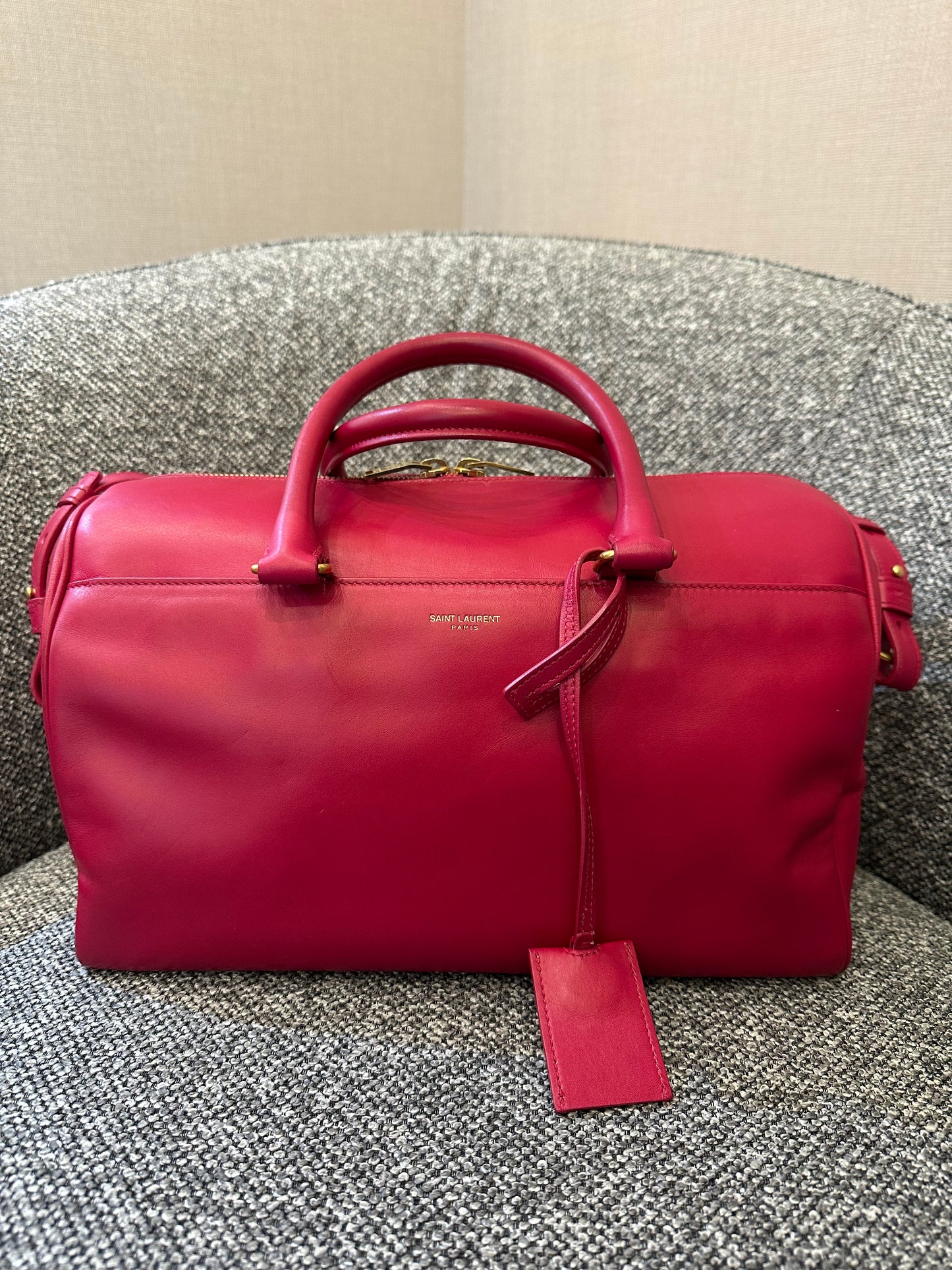 Yves Saint Laurent Duffle Bag In Hot Pink Leather