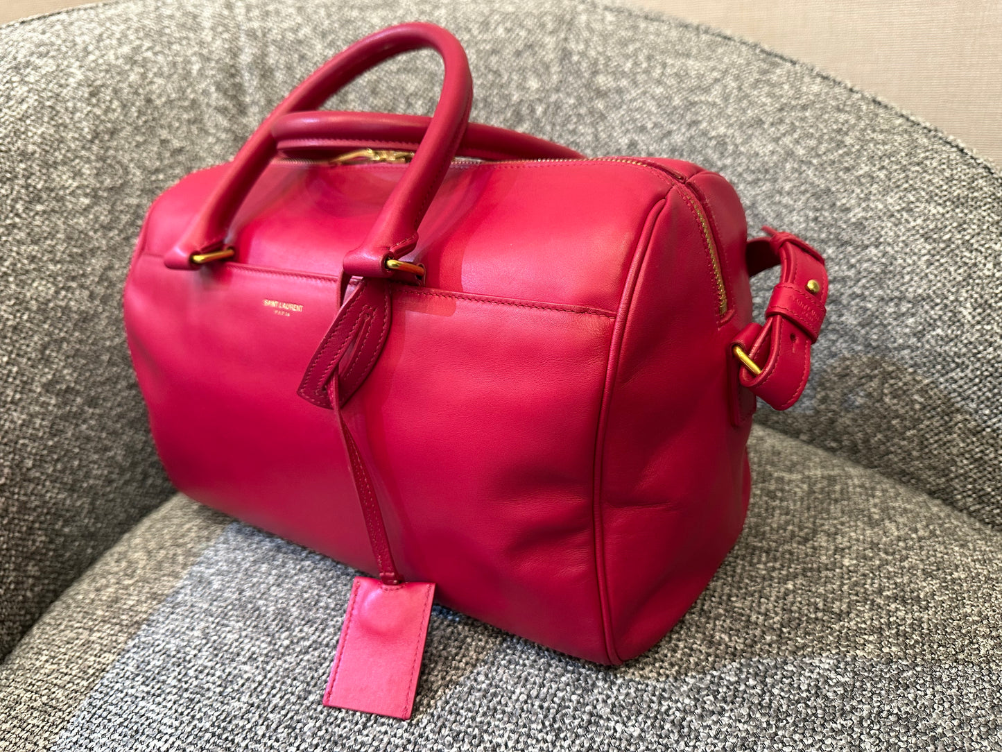 Yves Saint Laurent Duffle Bag In Hot Pink Leather
