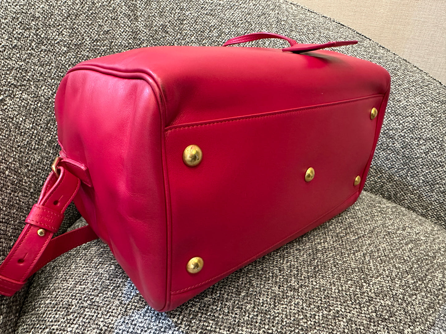 Yves Saint Laurent Duffle Bag In Hot Pink Leather