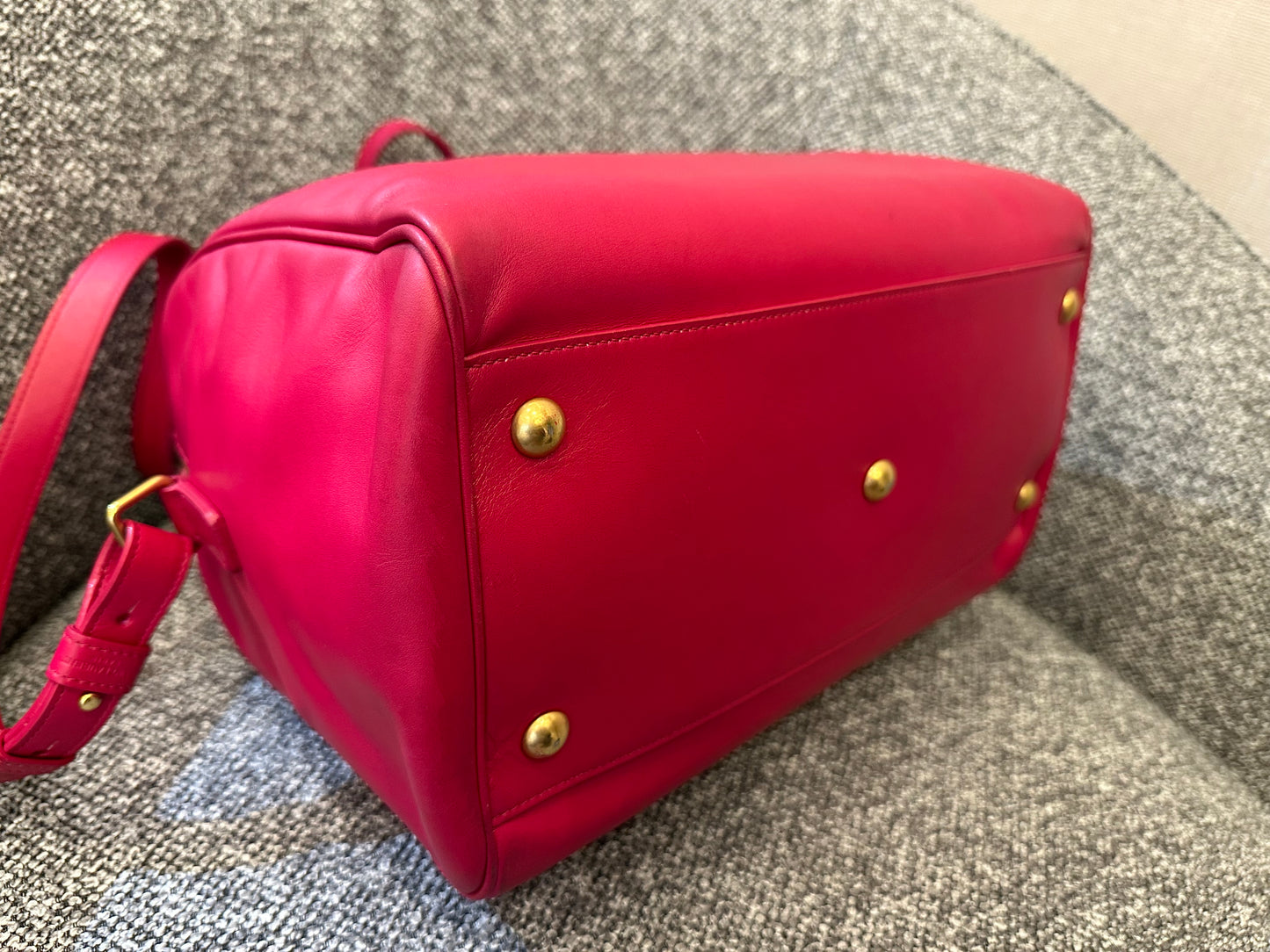 Yves Saint Laurent Duffle Bag In Hot Pink Leather