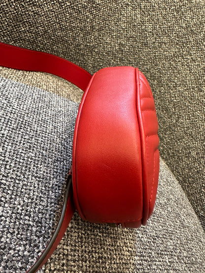 Gucci GG Marmont Belt Bag In Red Quilted Leather