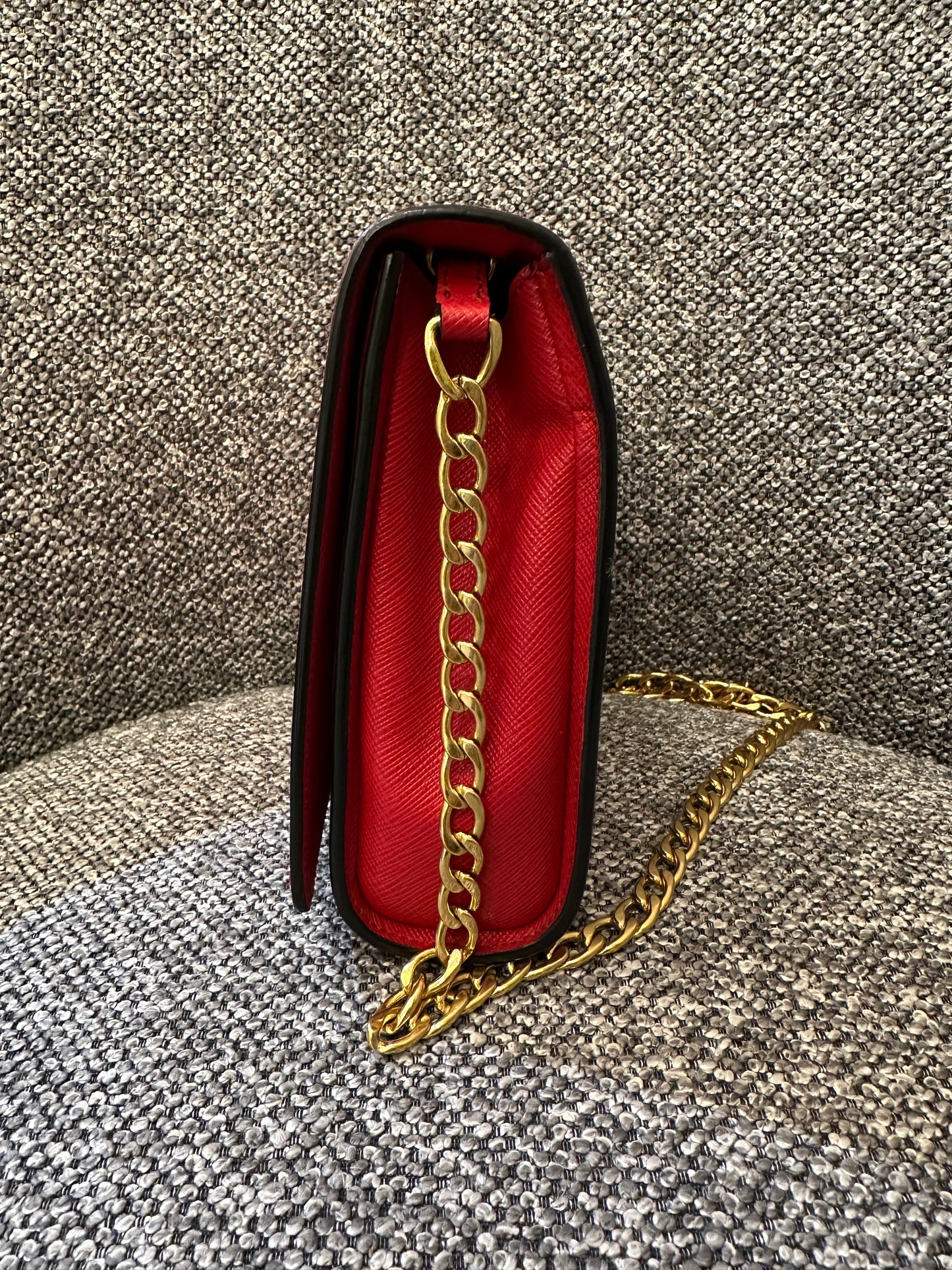 Prada Saffiano Lux Chain Crossbody Bag