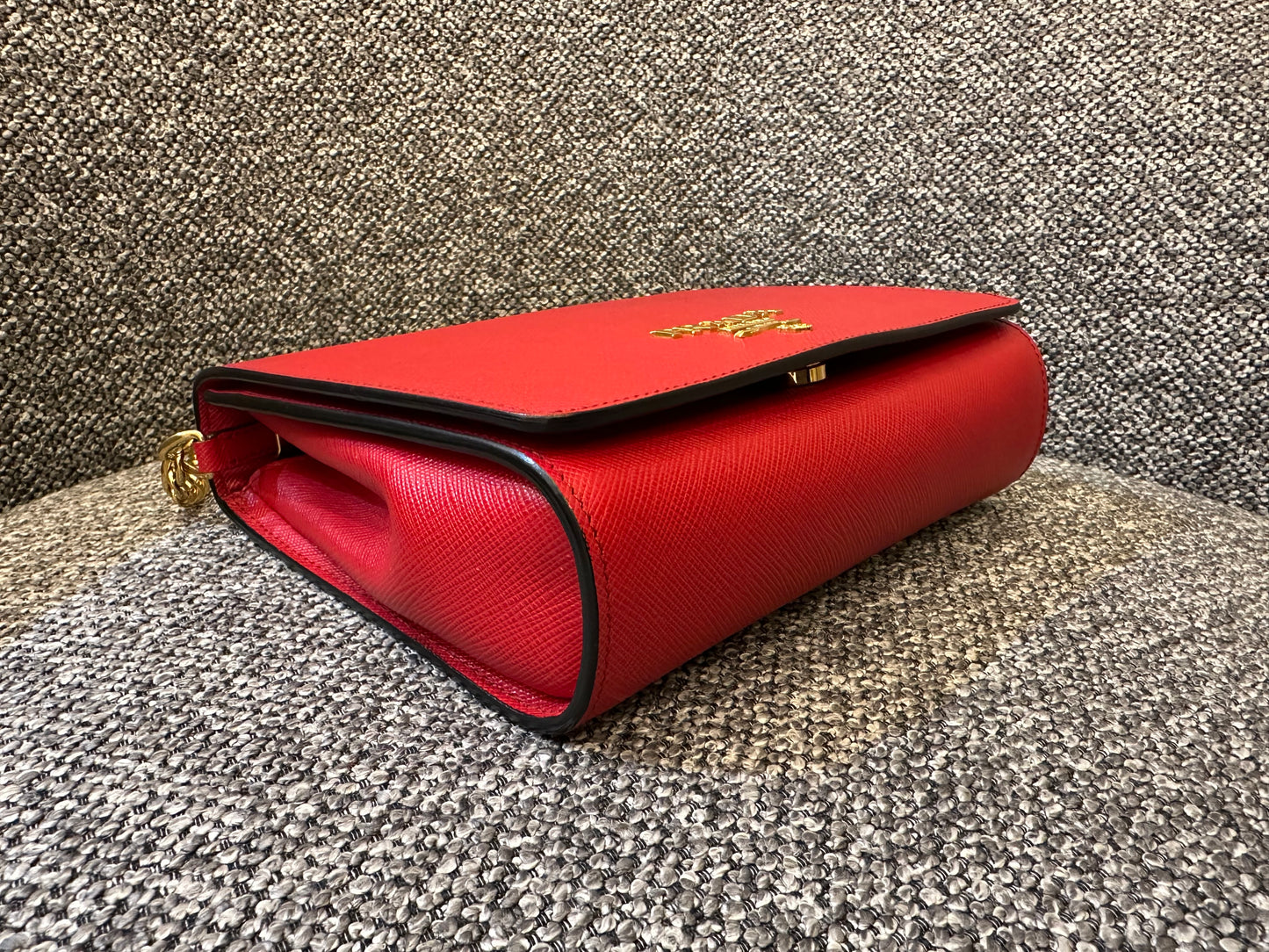 Prada Saffiano Lux Chain Crossbody Bag