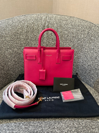 Yves Saint Laurent Sac De Jour In Hot Pink Leather