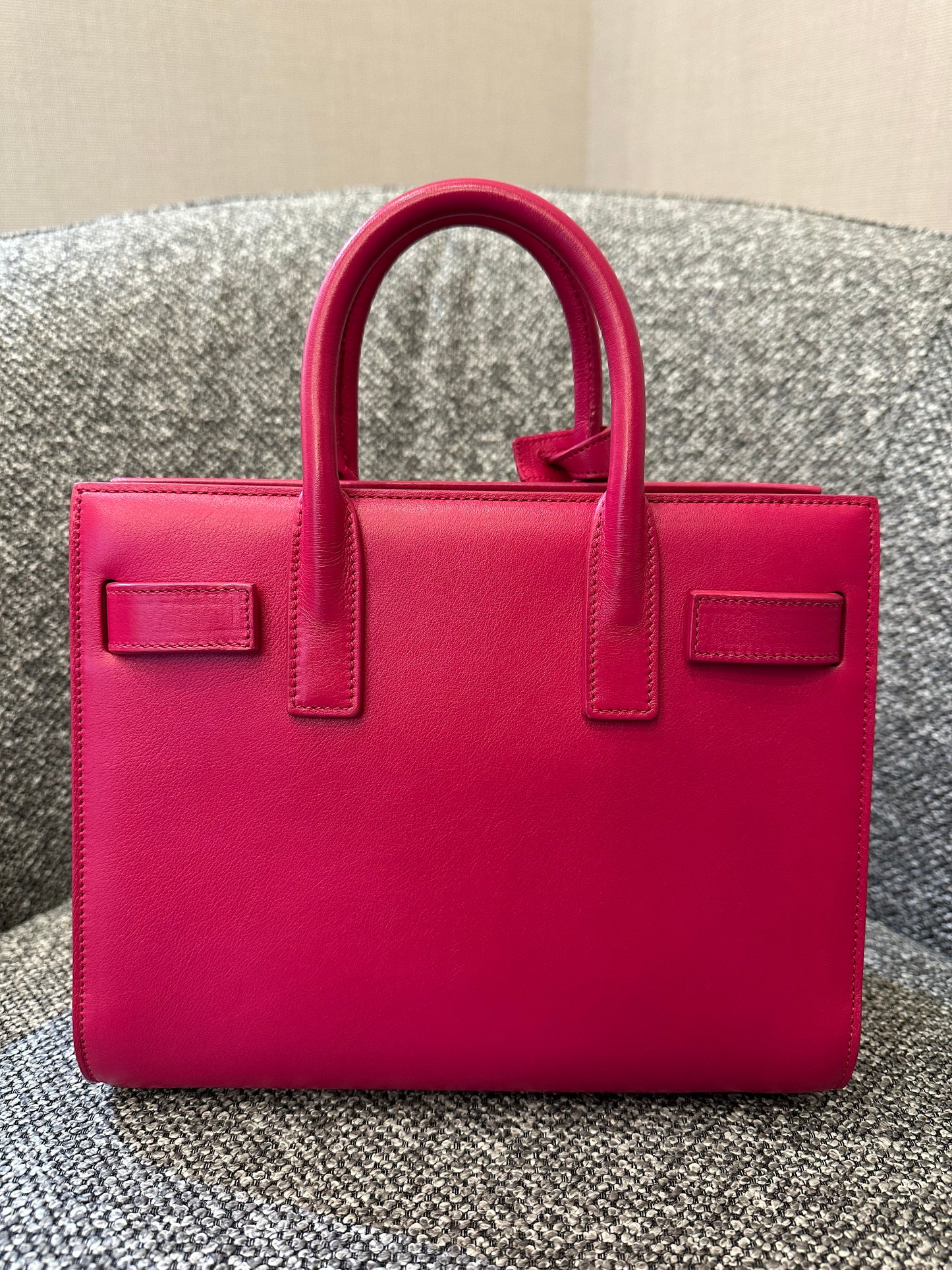 Yves Saint Laurent Sac De Jour In Hot Pink Leather