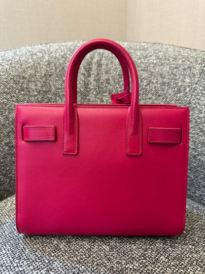 Yves Saint Laurent Sac De Jour In Hot Pink Leather