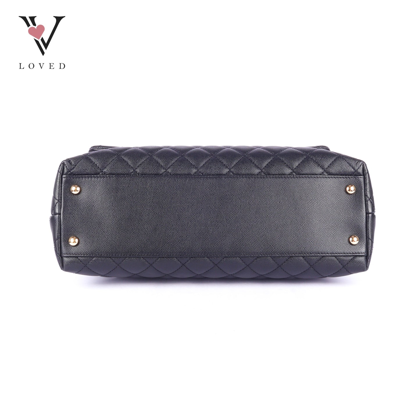 Chanel Coco Handle Bag in Black Quilted Caviar Leather