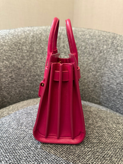 Yves Saint Laurent Sac De Jour In Hot Pink Leather