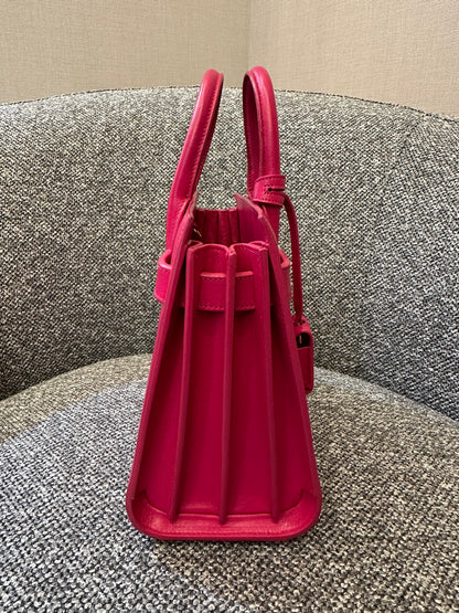 Yves Saint Laurent Sac De Jour In Hot Pink Leather