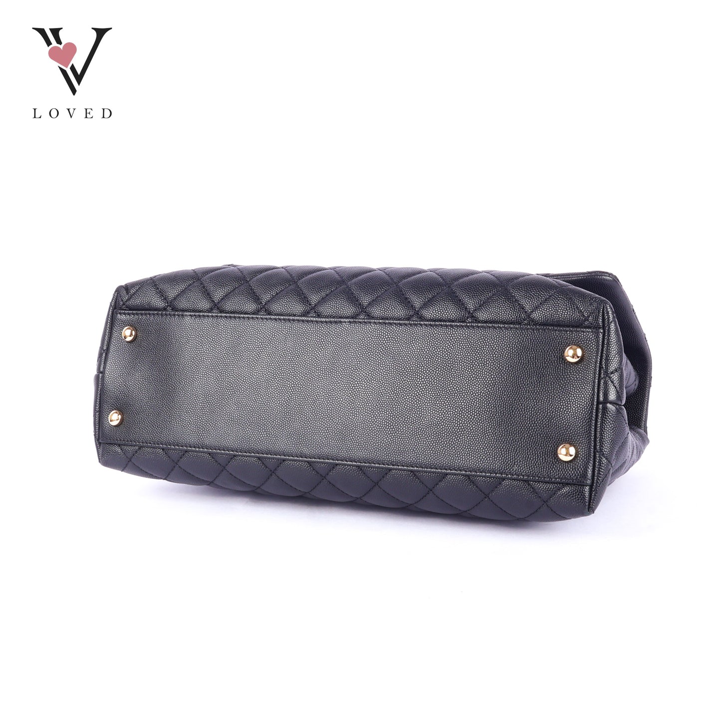 Chanel Coco Handle Bag in Black Quilted Caviar Leather