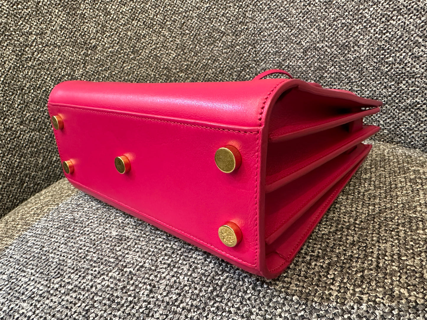 Yves Saint Laurent Sac De Jour In Hot Pink Leather