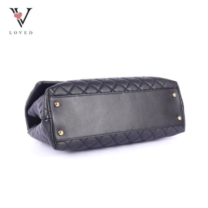 Chanel Coco Handle Bag in Black Quilted Caviar Leather