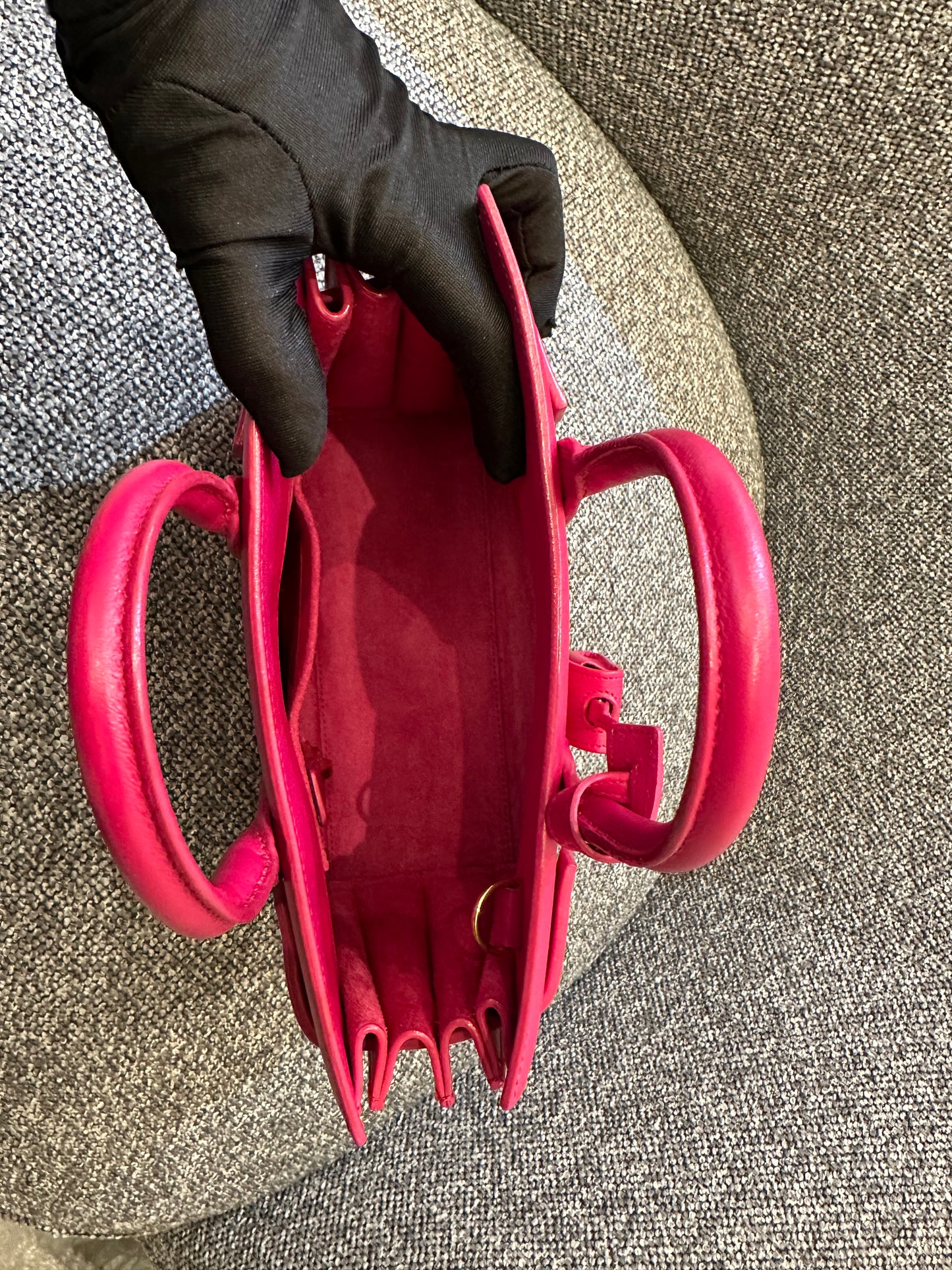 Yves Saint Laurent Sac De Jour In Hot Pink Leather