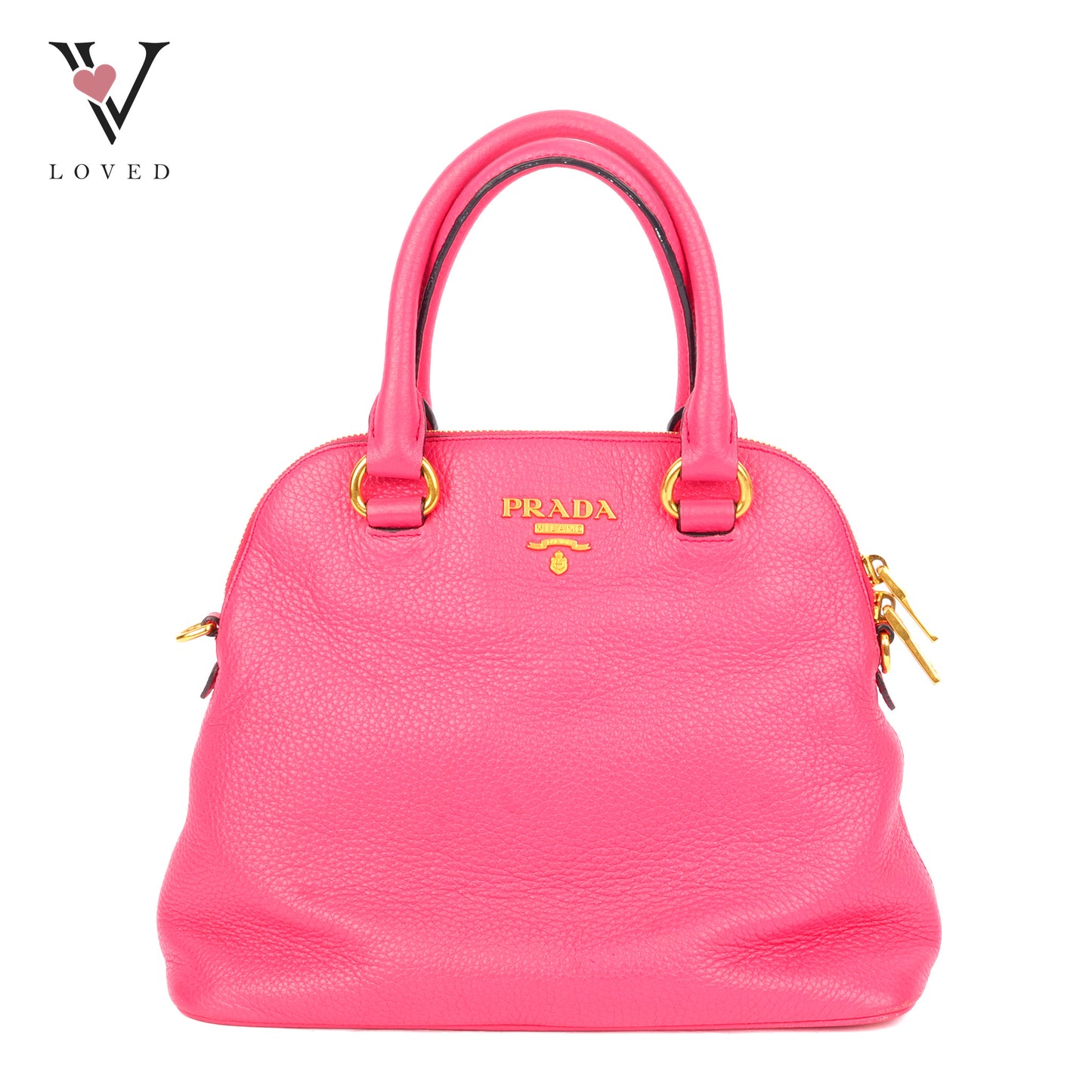 Prada Vitello Daino Dome Satchel Handbag