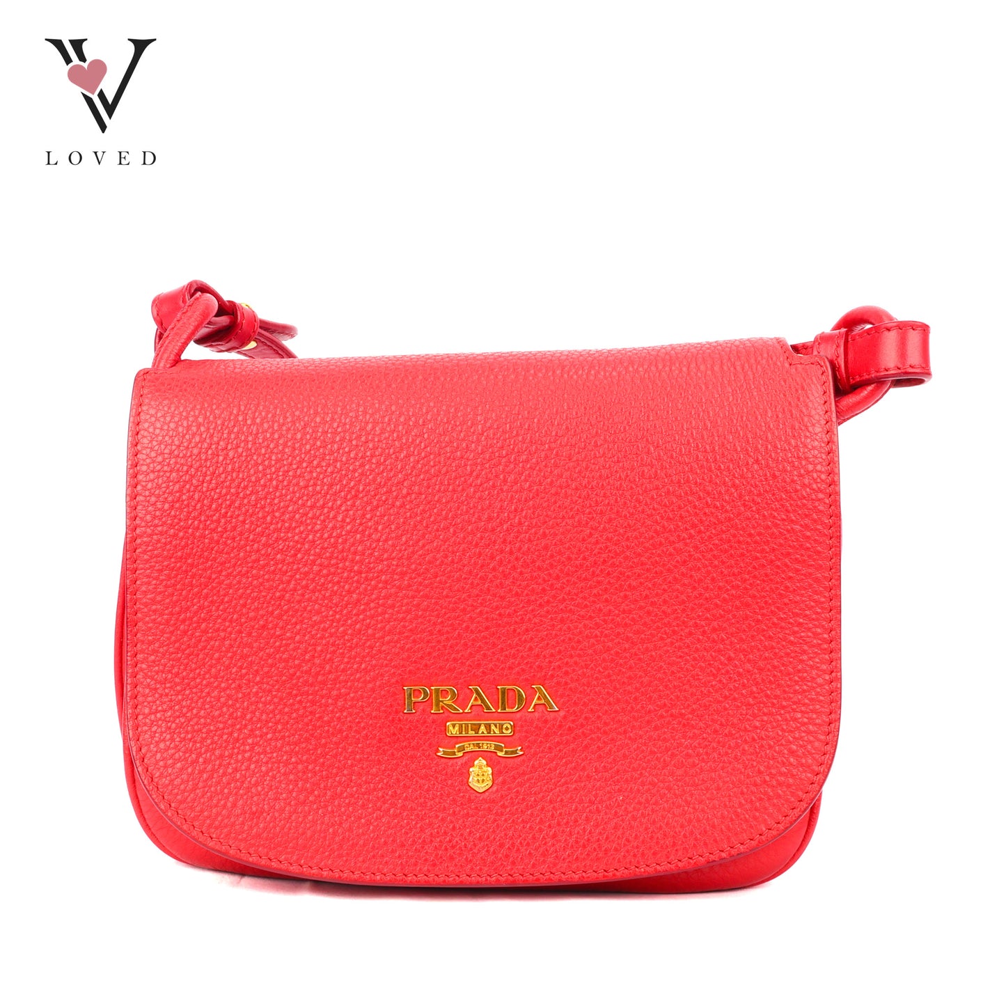 Prada Vitello Daino Leather Flap Crossbody Bag
