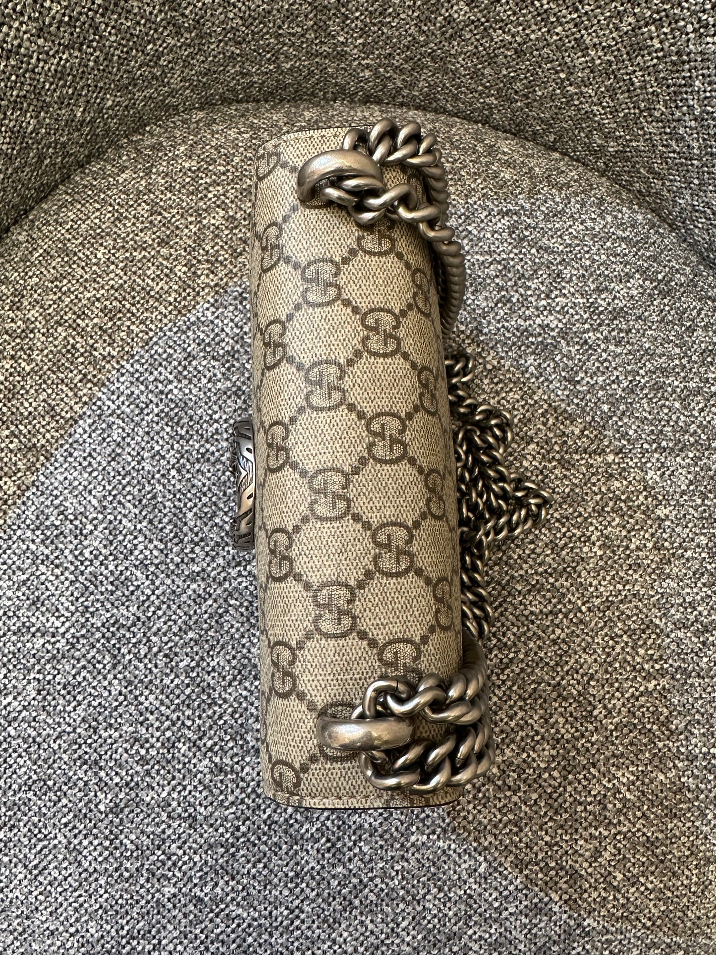 Gucci Dionysus GG Supreme Canvas Bag In Black Suede