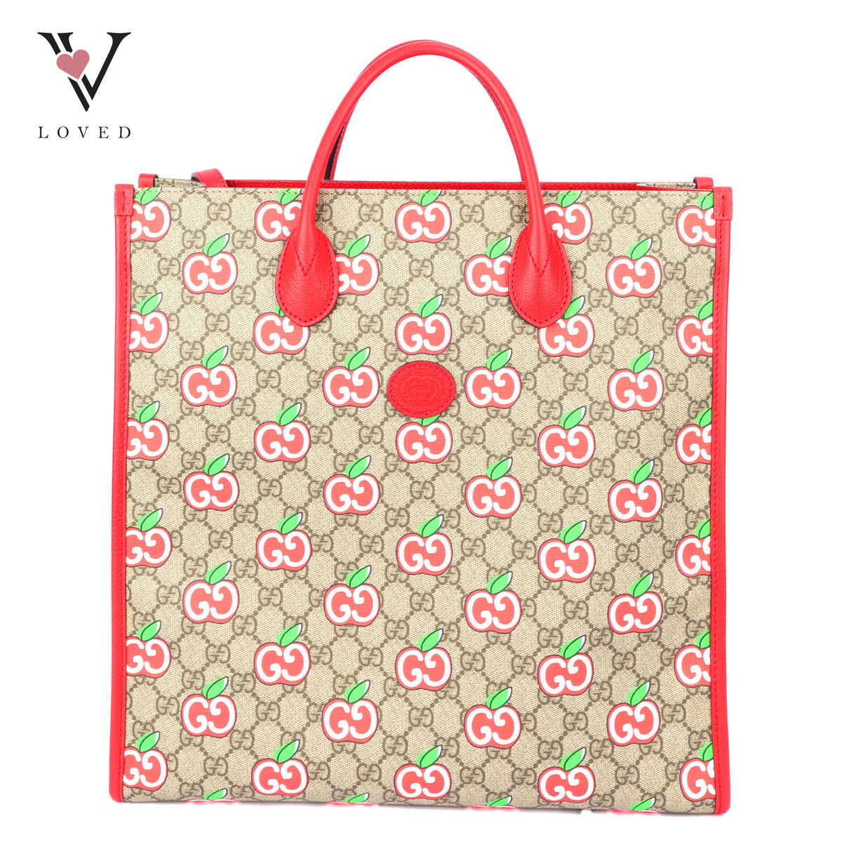 Gucci GG Supreme Apple Print Tote Bag