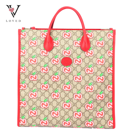 Gucci GG Supreme Apple Print Tote Bag