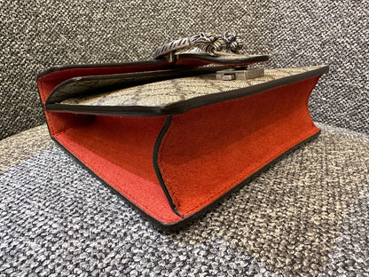 Gucci Dionysus GG Supreme Canvas Bag In Red Suede
