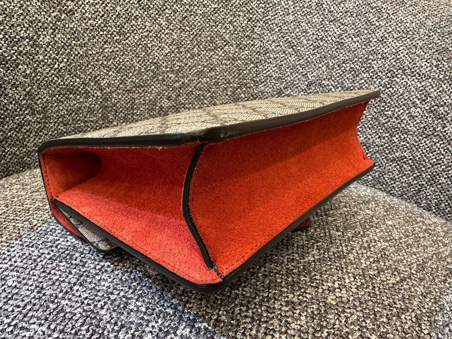 Gucci Dionysus GG Supreme Canvas Bag In Red Suede