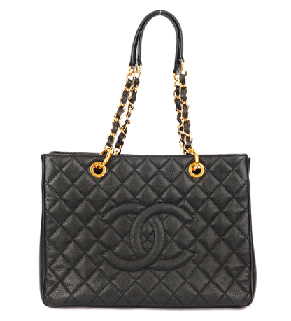 Chanel Grand Shopping Tote (GST) In Black Caviar Leather