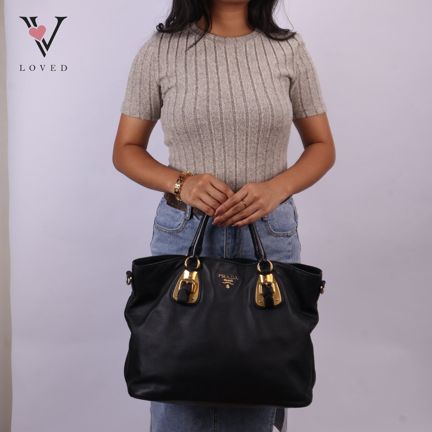 Two-way Bag In Black Leather