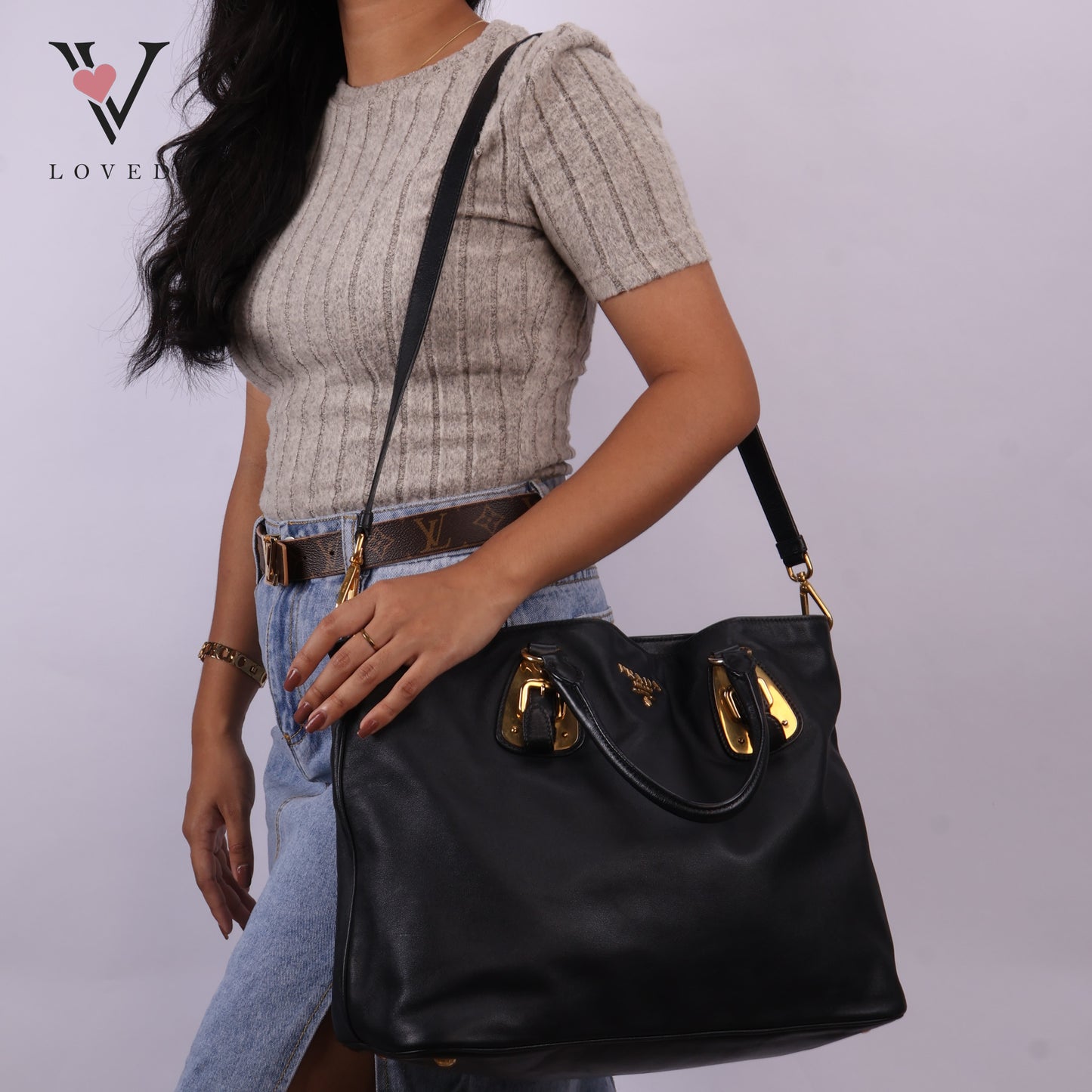 Two-way Bag In Black Leather