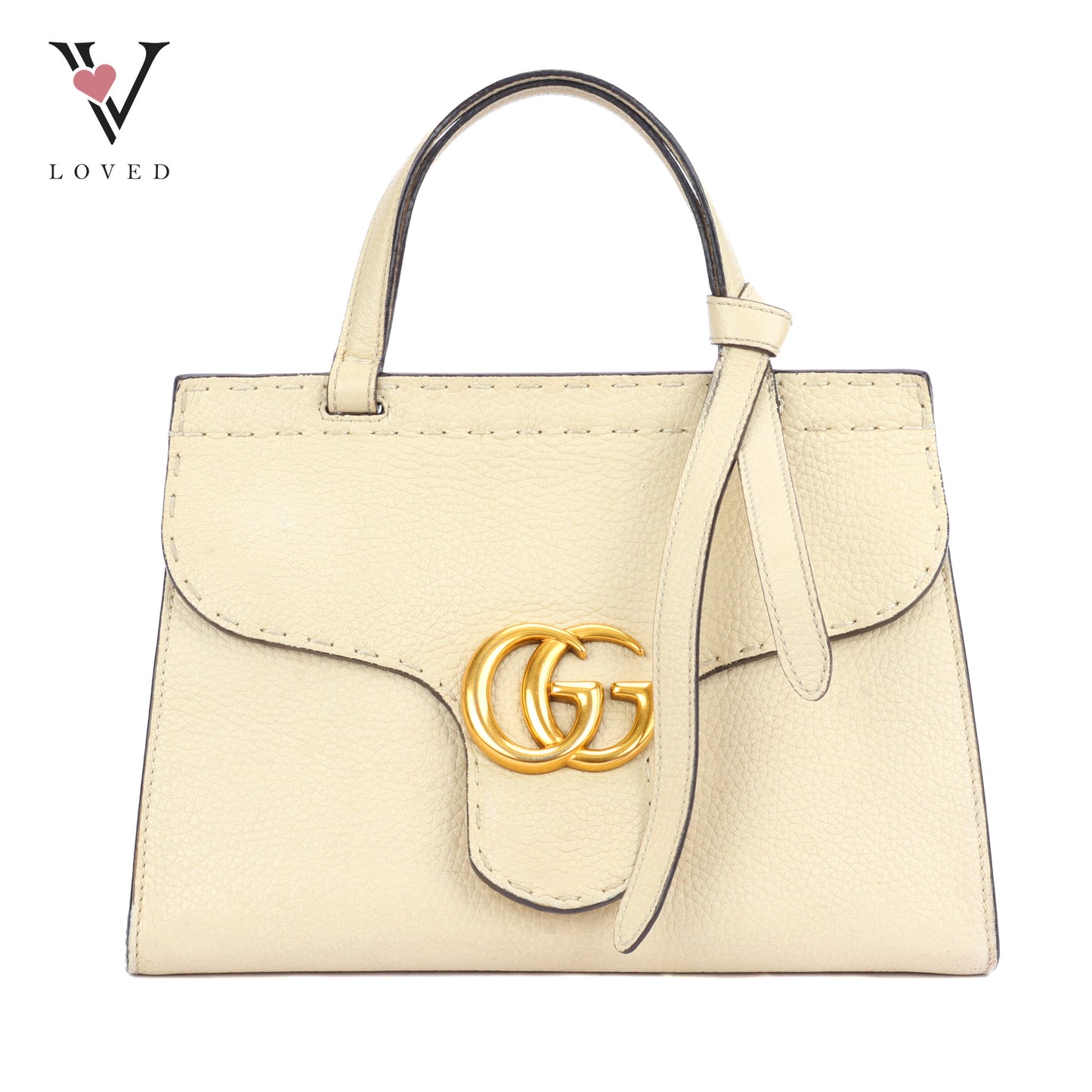 Gucci GG Marmont MIni Top Handle Bag in White