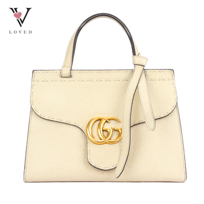 Gucci GG Marmont MIni Top Handle Bag in White