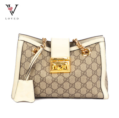 Gucci GG Supreme Canvas Padlock Shoulder Bag