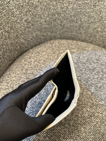 Yves Saint Laurent Cassandre Matelassé Small Envelope Wallet in Grain De Poudre Leather