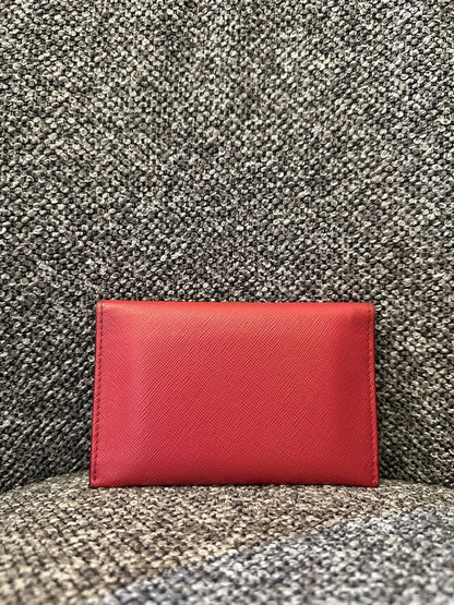 Prada Compact Wallet in Pink Saffiano Leather