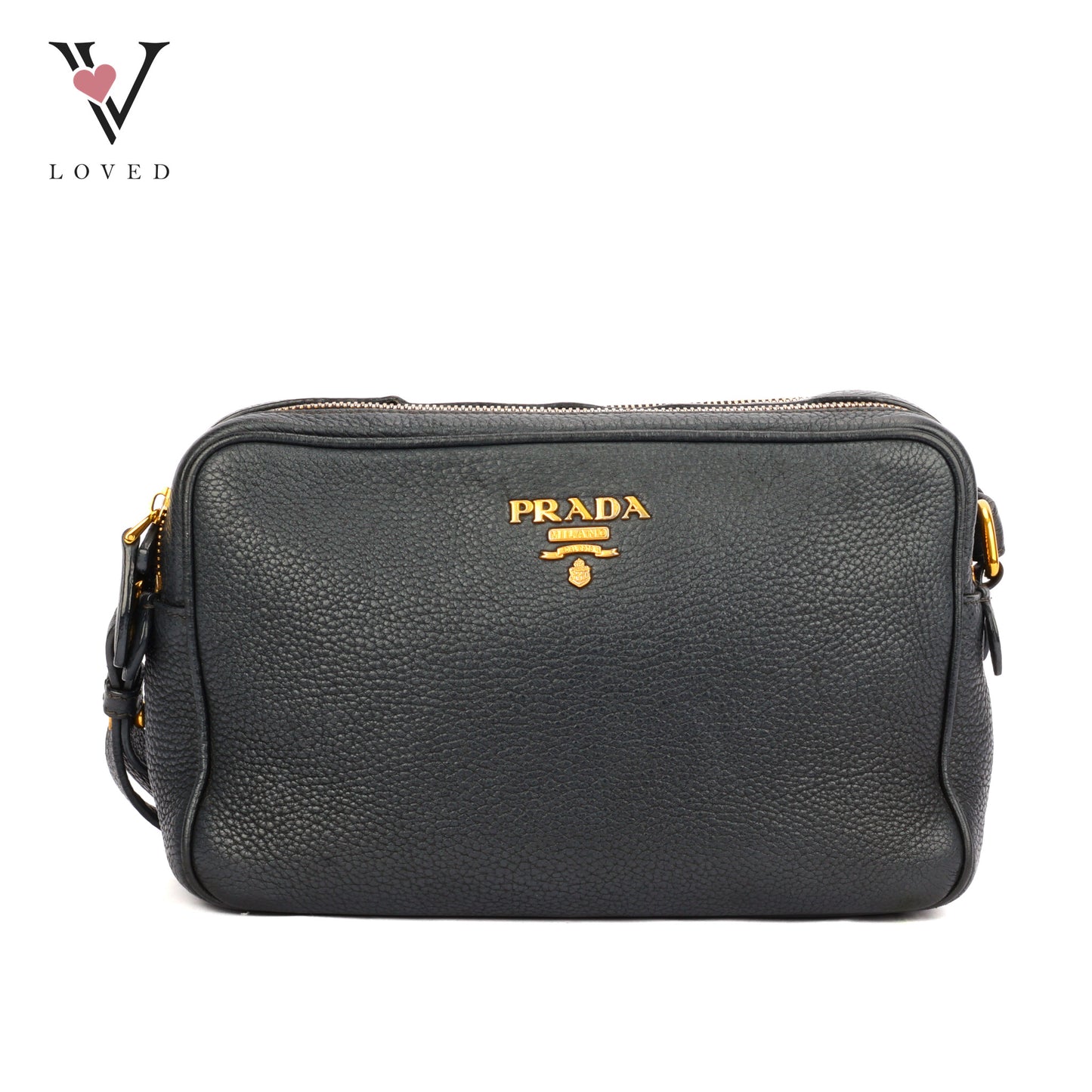 Prada Vitello Daino Phenix Leather Double Zip Crossbody Bag