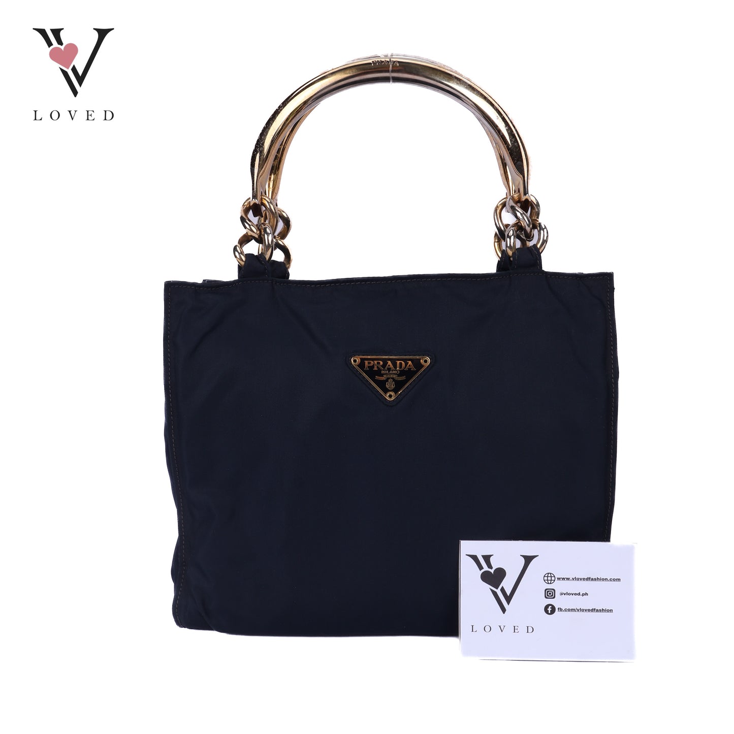 Blue Nylon In Metal Handbag