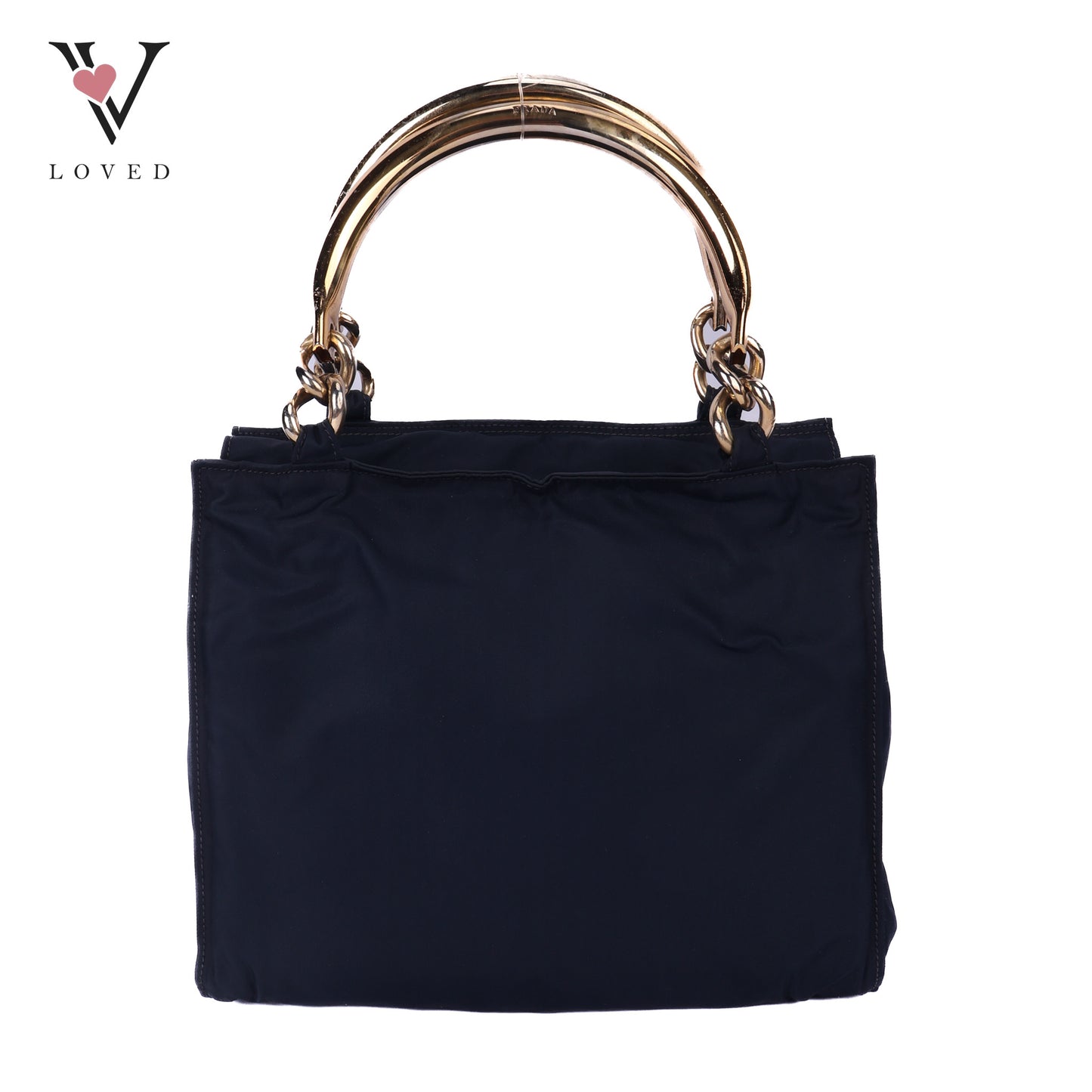 Blue Nylon In Metal Handbag