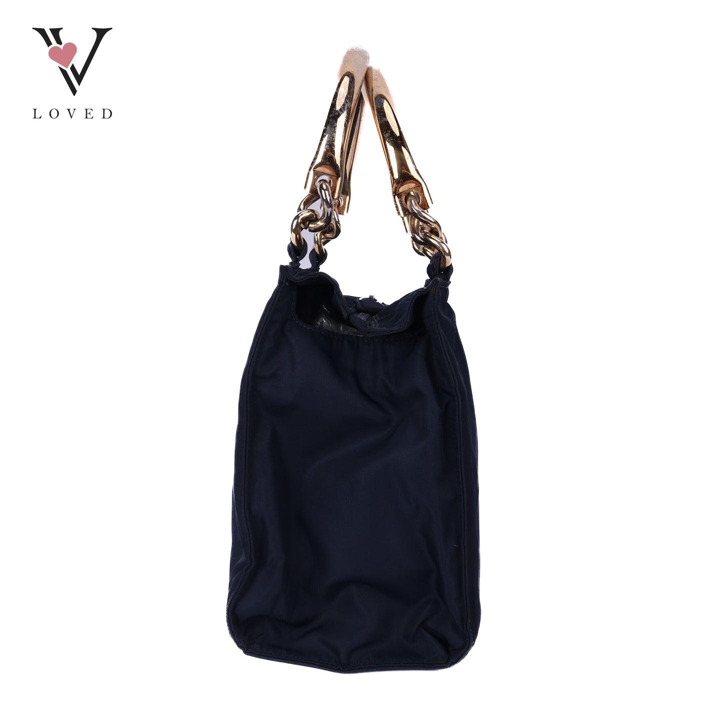 Blue Nylon In Metal Handbag