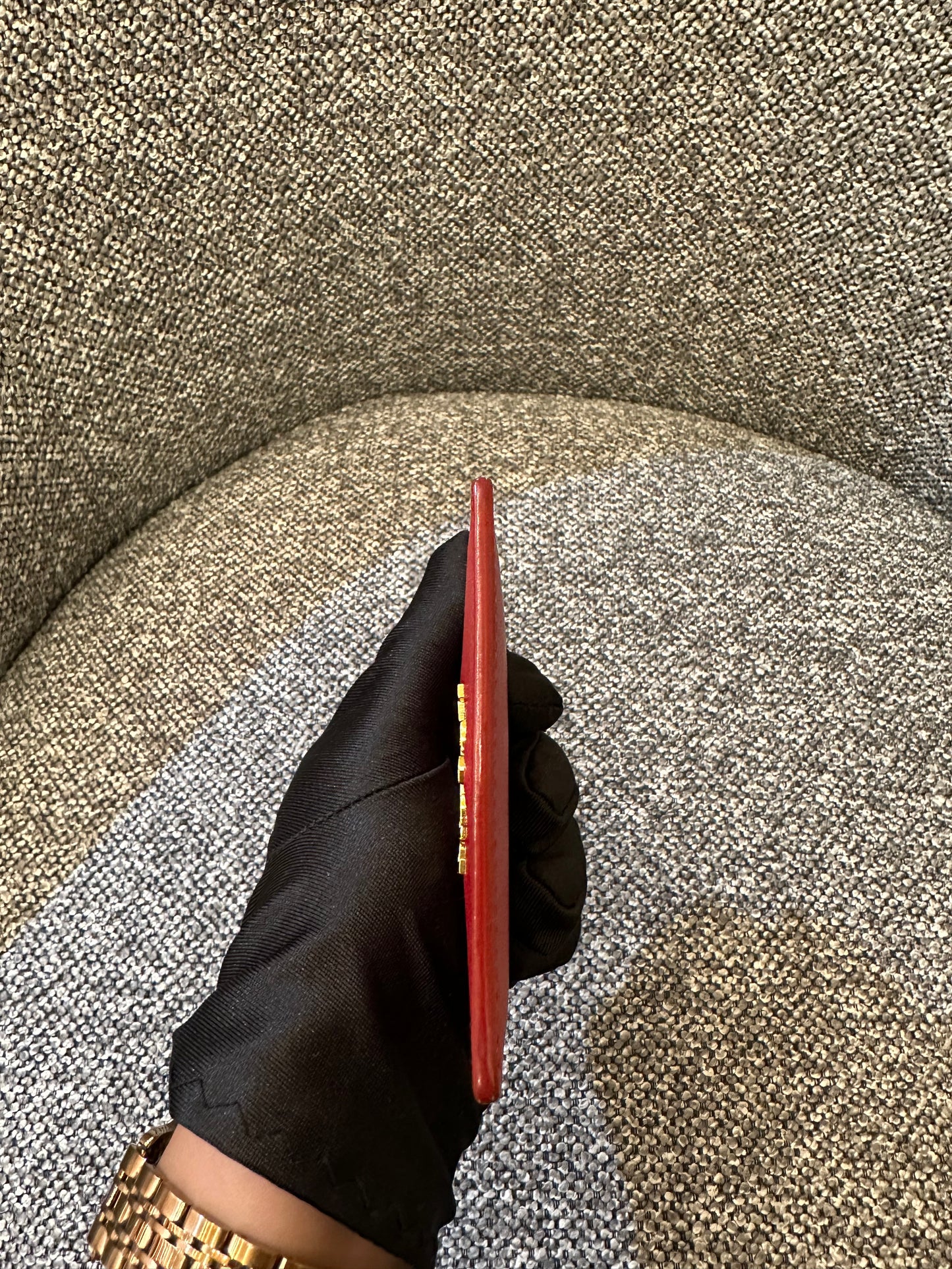 Prada Card Holder In Red Saffiano Leather