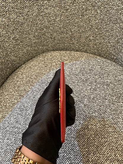 Prada Card Holder In Red Saffiano Leather